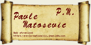 Pavle Matošević vizit kartica